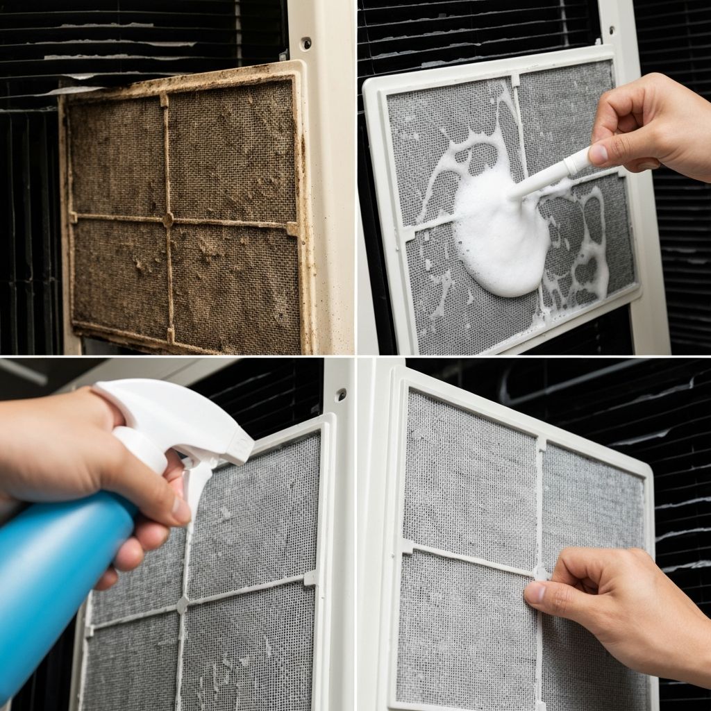 Before and after AC deep cleaning service